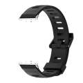 For Samsung Galaxy Fit 3 Mijobs Flat Hole Silicone Watch Band(Black+Silver)