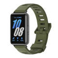 For Samsung Galaxy Fit 3 Mijobs Flat Hole Silicone Watch Band(Army Green+Black)
