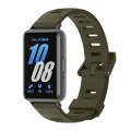 For Samsung Galaxy Fit 3 Mijobs Flat Hole Silicone Watch Band(Khaki Green+Black)
