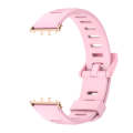 For Samsung Galaxy Fit 3 Mijobs Flat Hole Silicone Watch Band(Lotus Root Powder+Rose Gold)