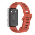 For Samsung Galaxy Fit 3 Mijobs Flat Hole Silicone Watch Band(Orange+Silver)