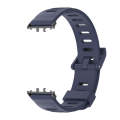 For Samsung Galaxy Fit 3 Mijobs Flat Hole Silicone Watch Band(Midnight Blue+Black)