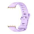 For Samsung Galaxy Fit 3 Mijobs Flat Hole Silicone Watch Band(Purple+Rose Gold)
