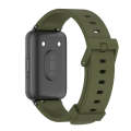 For Samsung Galaxy Fit 3 Mijobs Silicone Watch Band(Army Green+Black)