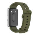 For Samsung Galaxy Fit 3 Mijobs Silicone Watch Band(Army Green+Silver)