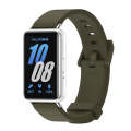 For Samsung Galaxy Fit 3 Mijobs Silicone Watch Band(Khaki Green+Silver)