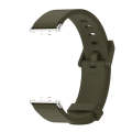 For Samsung Galaxy Fit 3 Mijobs Silicone Watch Band(Khaki Green+Silver)