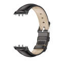 For Samsung Galaxy Fit 3 Mijobs Dual-sided Genuine Leather Watch Band(Black)
