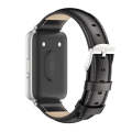 For Samsung Galaxy Fit 3 Mijobs Dual-sided Genuine Leather Watch Band(Black Silver)