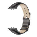For Samsung Galaxy Fit 3 Mijobs Dual-sided Genuine Leather Watch Band(Bamboo Black)