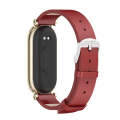 For Xiaomi Mi Band 8 Mijobs GT4 First Layer Cowhide Watch Band(Red Light Gold)