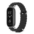 For Xiaomi Mi Band 8 Mijobs GT4 Marine Silicone Breathable Watch Band(Black Silver)