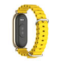 For Xiaomi Mi Band 8 Mijobs GT4 Marine Silicone Breathable Watch Band(Yellow Light Gold)