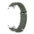 For Xiaomi Mi Band 8 Mijobs GT4 Marine Silicone Breathable Watch Band(Khaki Green Silver)