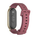 For Xiaomi Mi Band 8 Mijobs GT4 Silicone Breathable Watch Band(Wine Red Light Gold)