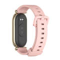For Xiaomi Mi Band 8 Mijobs GT4 Silicone Breathable Watch Band(Pink Light Gold)