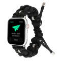 For Apple Watch SE 2023 44mm Screw Nut Braided Paracord Watch Band(Black)