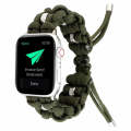 For Apple Watch Series 9 45mm Screw Nut Braided Paracord Watch Band(Green)