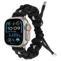 For Apple Watch Ultra 49mm Screw Nut Braided Paracord Watch Band(Black)
