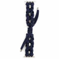 For Apple Watch Ultra 49mm Screw Nut Braided Paracord Watch Band(Blue)