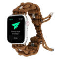 For Apple Watch Series 7 41mm Screw Nut Braided Paracord Watch Band(Coffee)