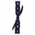 For Apple Watch Series 7 45mm Screw Nut Braided Paracord Watch Band(Blue)