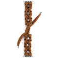 For Apple Watch 42mm Screw Nut Braided Paracord Watch Band(Coffee)