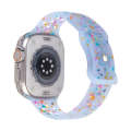 For Apple Watch SE 2023 44mm Jelly Color Dots Liquid Silicone Watch Band(Sky Blue)
