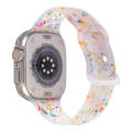 For Apple Watch SE 2023 40mm Jelly Color Dots Liquid Silicone Watch Band(Transparent White)