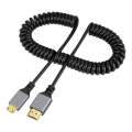 HDMI Type-A to HDMI Type-C HDMI OD4.0 Spring Cable, Length: 0.5m~2.4m(Grey Shell)