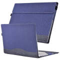 For Lenovo ThinkPad X1 Yoga Gen 4 Cloth Texture Laptop Leather Protective Case(Deep Blue)
