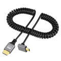 HDTV to Micro HDTV Elbow Head Spring Cable for DSLR Camera(Grey Shell)