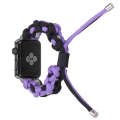 For Apple Watch SE 2023 44mm Screw Nut Dual-Color Braided Paracord Watch Band(Black Purple)