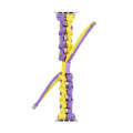 For Apple Watch SE 2023 40mm Screw Nut Dual-Color Braided Paracord Watch Band(Purple Yellow)