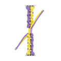 For Apple Watch Ultra 2 49mm Screw Nut Dual-Color Braided Paracord Watch Band(Purple Yellow)