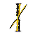 For Apple Watch Series 9 45mm Screw Nut Dual-Color Braided Paracord Watch Band(Black Yellow)