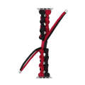 For Apple Watch Series 9 45mm Screw Nut Dual-Color Braided Paracord Watch Band(Black Red)