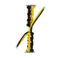 For Apple Watch Series 8 45mm Screw Nut Dual-Color Braided Paracord Watch Band(Black Yellow)