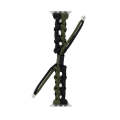 For Apple Watch 38mm Screw Nut Dual-Color Braided Paracord Watch Band(Black Green)