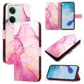For OnePlus Ace 2V / Nord 3 PT003 Marble Pattern Flip Leather Phone Case(Pink Purple Gold)