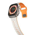 For Apple Watch SE 2023 40mm Wave Texture Reverse Buckle Silicone Watch Band(Starlight Orange)