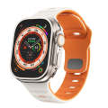 For Apple Watch Series 7 45mm Wave Texture Reverse Buckle Silicone Watch Band(Starlight Orange)