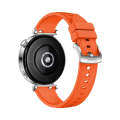 For Huawei Watch GT 4 18mm Texture Silver Buckle Silicone Watch Band(Orange)