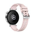 For Huawei Watch GT 4 18mm Texture Silver Buckle Silicone Watch Band(Pink)