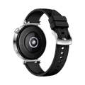 For Huawei Watch GT 4 18mm Texture Silver Buckle Silicone Watch Band(Black)