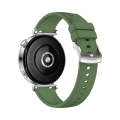 For Huawei Watch GT 4 18mm Texture Silver Buckle Silicone Watch Band(Spruce Green)