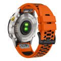 For Garmin Fenix 7X 26mm Three Rows Hole Two Color Silicone Watch Band(Orange Black)
