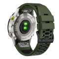 For Garmin Fenix 7X 26mm Three Rows Hole Two Color Silicone Watch Band(Army Green Black)