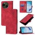 For Sharp Aquos R9 Skin Feel Embossed Leather Phone Case(Red)