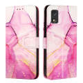 For itel A23 Pro / A17 / Tecno Pop 5c PT003 Marble Pattern Flip Leather Phone Case(Pink Purple Gold)